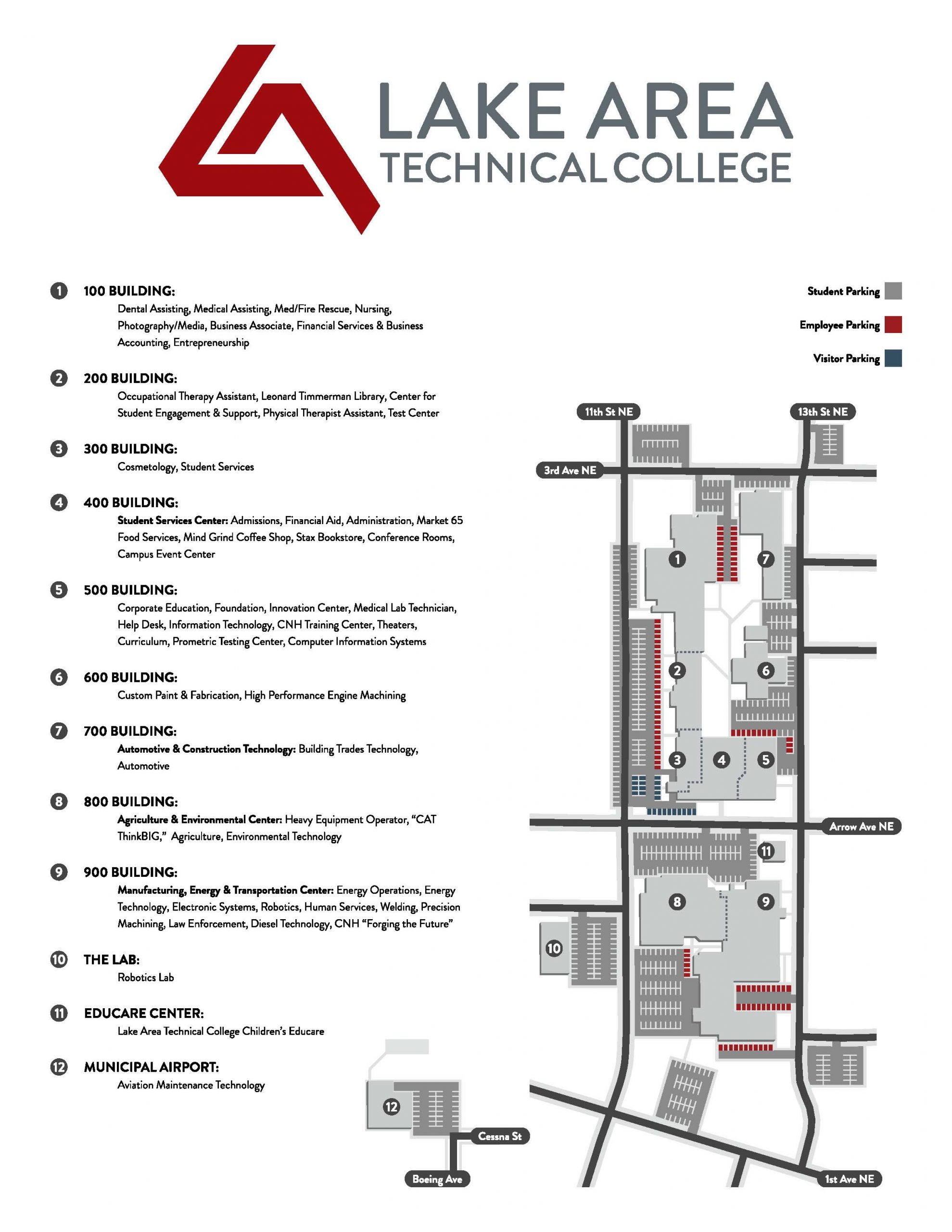 Campus Map Lake Area Technical College